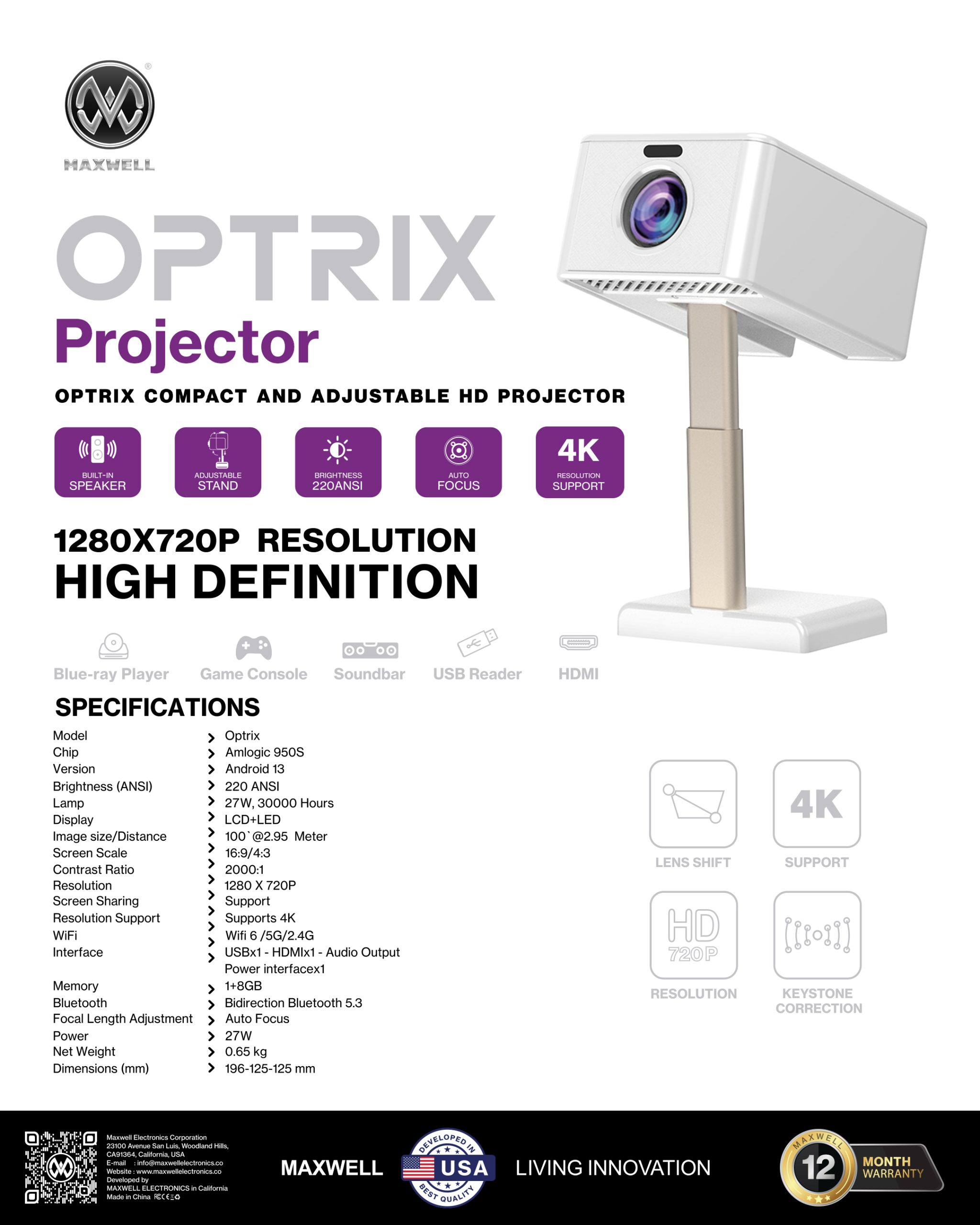 پروژکتور Optrix اندروید