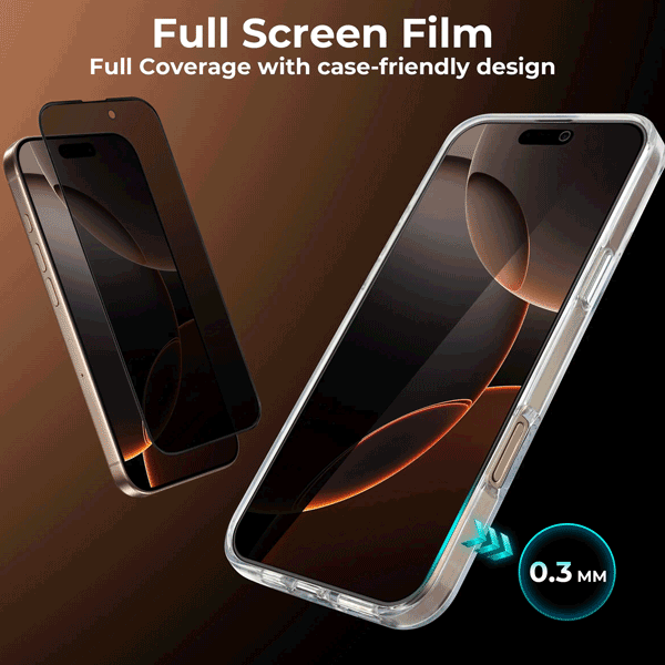گلس محافظ صفحه نمایش سیلیکونی مدل Maxwell 3D Edge HD آیفون 16 پرو
