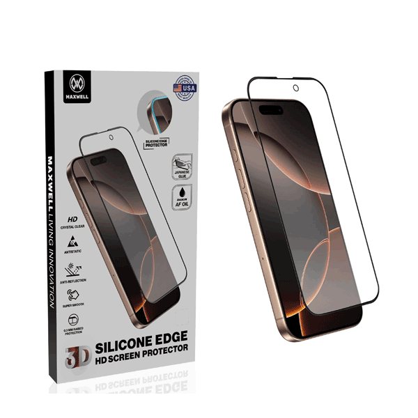گلس محافظ صفحه نمایش HD ضد لرزش Maxwell 3D Matte Privacy آیفون 16 پرو مکس